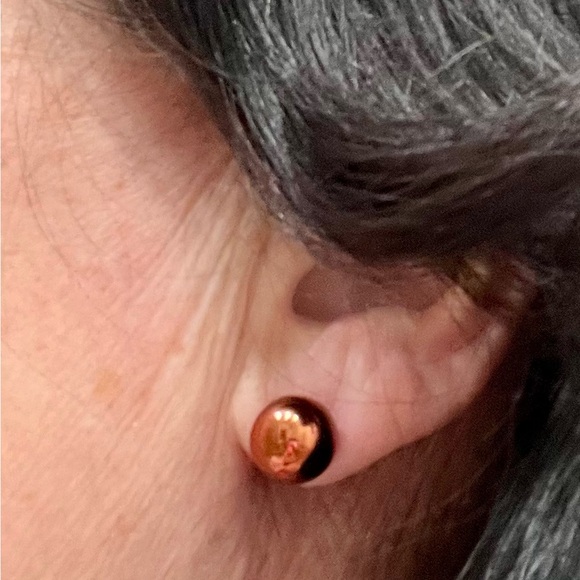 Vintage Copper Ball Stud Earrings - Picture 12 of 16